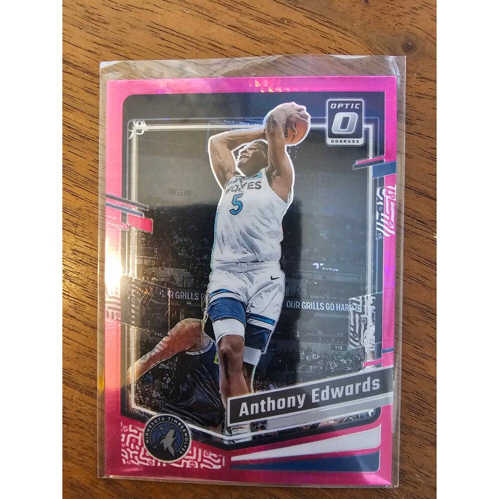 Anthony Edwards 2023-24 Donruss Optic #59 - Hyper Pink Prizm - Timberwolves